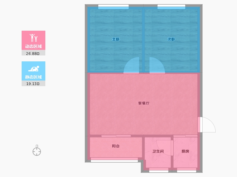 广东省-广州市-珠岛花园-60.00-户型库-动静分区