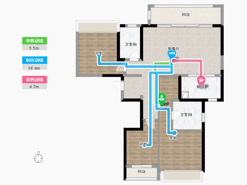 湖北省-武汉市-沙湖中心文华府-112.00-户型库-动静线