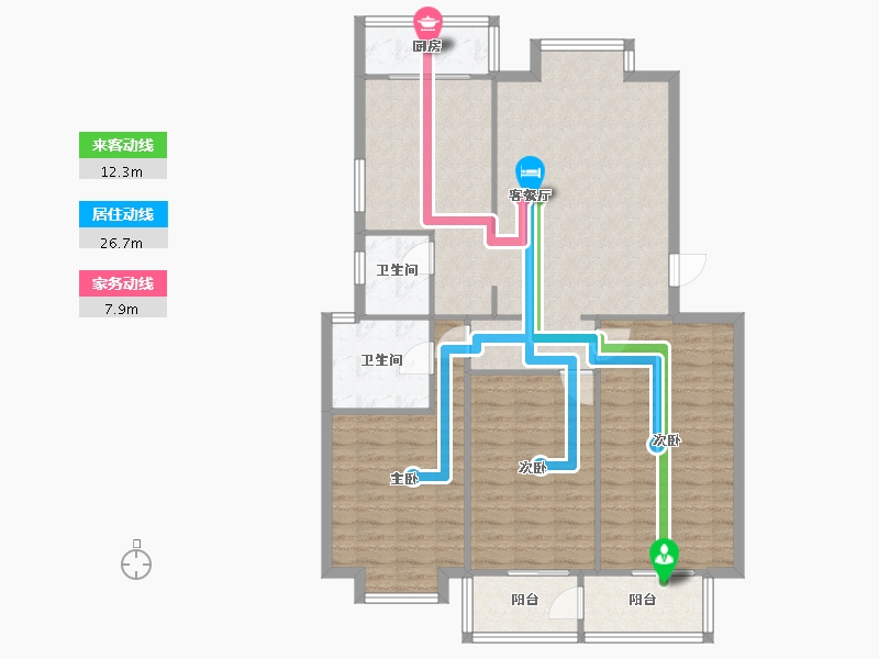 河北省-廊坊市-和平丽景-115.00-户型库-动静线