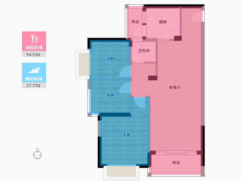 广西壮族自治区-南宁市-长岛800里香江-72.00-户型库-动静分区