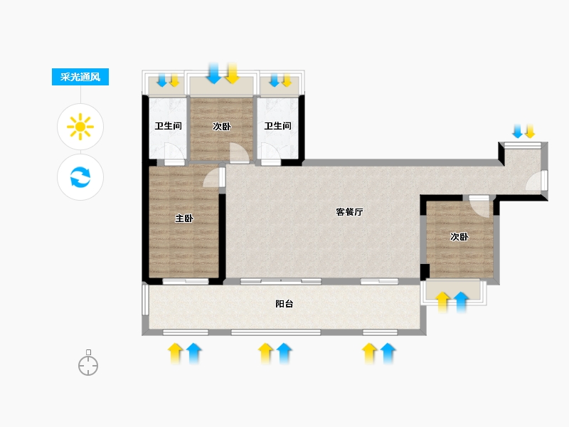 贵州省-贵阳市-龙湖舜山府-96.34-户型库-采光通风