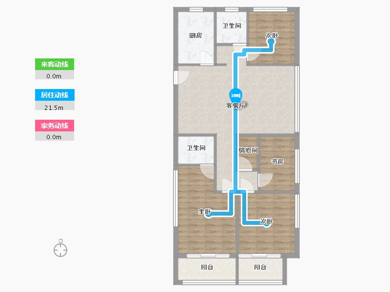 浙江省-温州市-鹿屿华庭-101.31-户型库-动静线