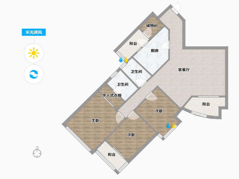 四川省-成都市-英郡-一期-101.91-户型库-采光通风