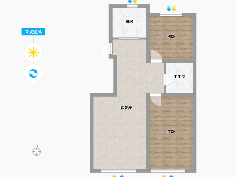 辽宁省-盘锦市-爱顿国际城-88.00-户型库-采光通风