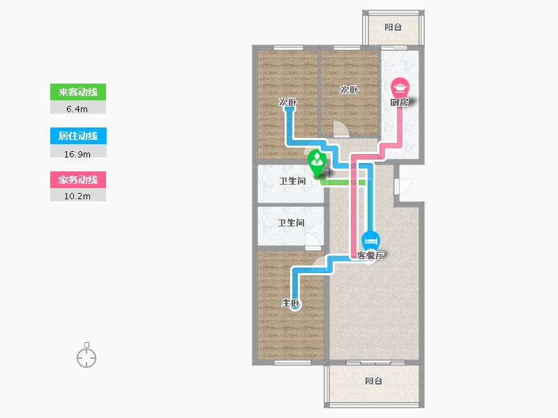 北京-北京市-天通北苑-二区-127.00-户型库-动静线