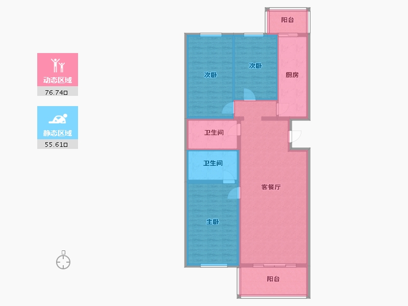 北京-北京市-天通北苑-二区-127.00-户型库-动静分区