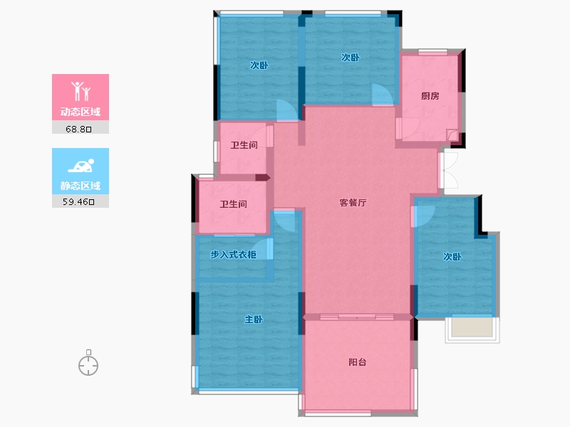 四川省-泸州市-玖玺府-105.00-户型库-动静分区