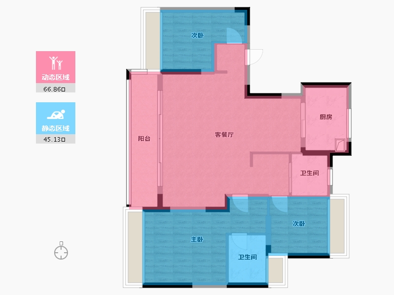 江苏省-苏州市-科技城幸福里-100.80-户型库-动静分区