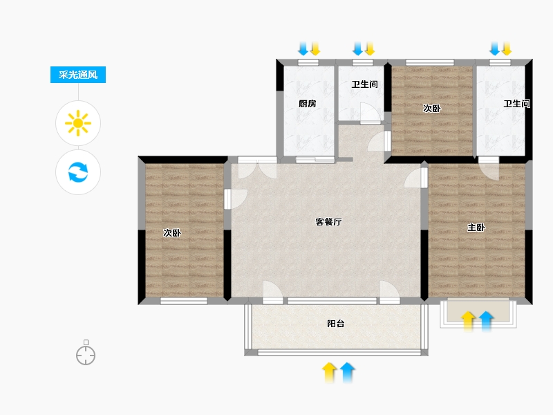 山东省-济南市-力高未来城雍湖郡-99.00-户型库-采光通风