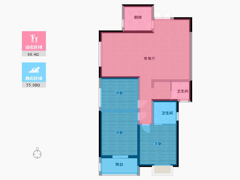 河南省-郑州市-中原区航海西路街道后河卢村安置房-109.49-户型库-动静分区