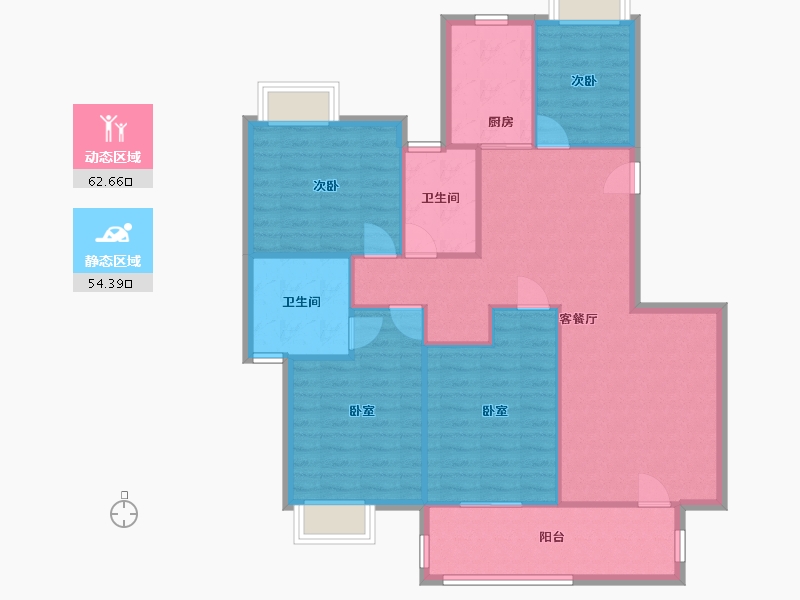 云南省-昆明市-天润康园南区-125.58-户型库-动静分区