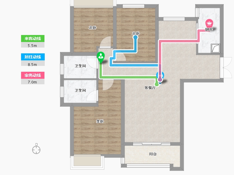 河南省-洛阳市-泉舜铭泉苑-93.60-户型库-动静线