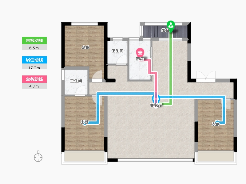 山东省-泰安市-泰实学府春天-116.00-户型库-动静线