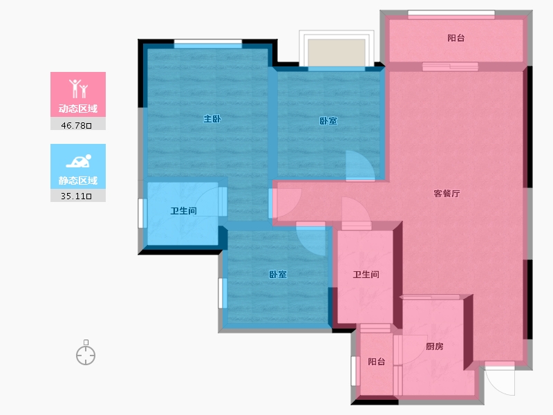 四川省-乐山市-蓝城绿洲-89.00-户型库-动静分区