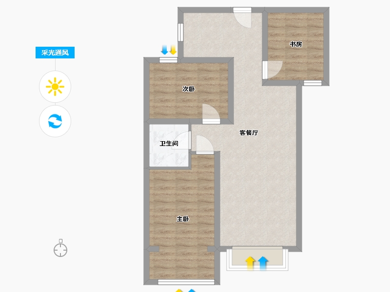 河北省-保定市-哈罗城-75.00-户型库-采光通风