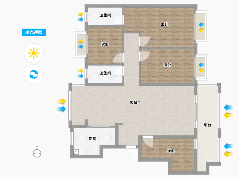 广东省-深圳市-前海湾花园-109.34-户型库-采光通风