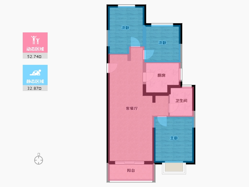 山西省-太原市-富力城玖院-87.04-户型库-动静分区