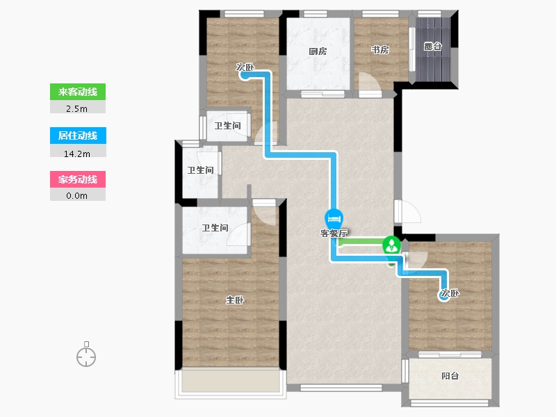 山东省-泰安市-泰实学府春天-114.40-户型库-动静线