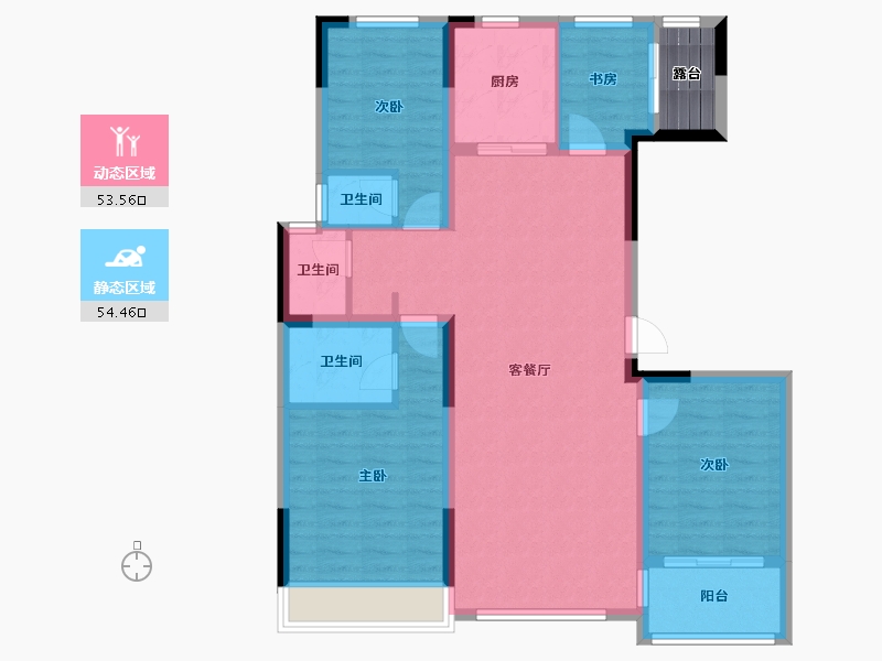 山东省-泰安市-泰实学府春天-114.40-户型库-动静分区