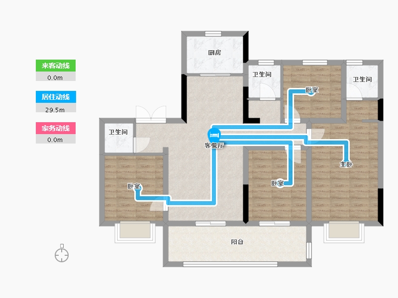 河南省-安阳市-昌建青风墅院-111.20-户型库-动静线