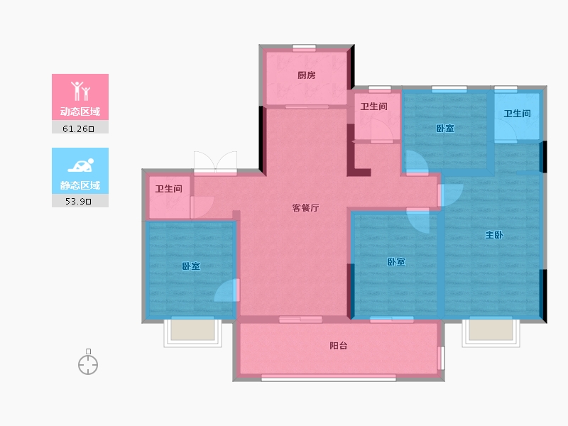 河南省-安阳市-昌建青风墅院-111.20-户型库-动静分区