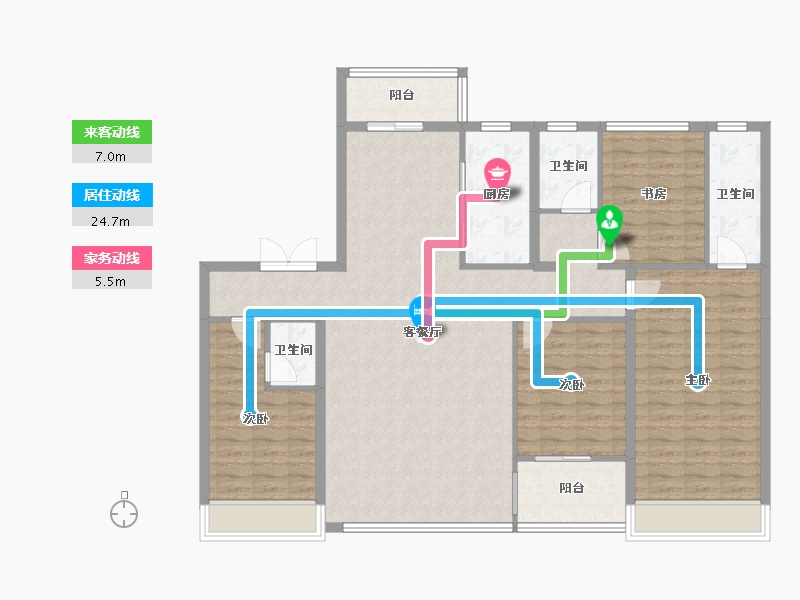 山东省-泰安市-泰实学府春天-138.40-户型库-动静线