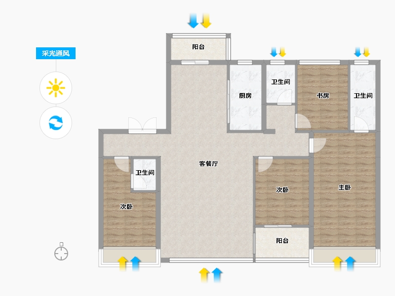 山东省-泰安市-泰实学府春天-138.40-户型库-采光通风