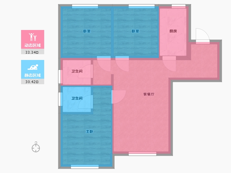 北京-北京市-禧悦学府-82.40-户型库-动静分区