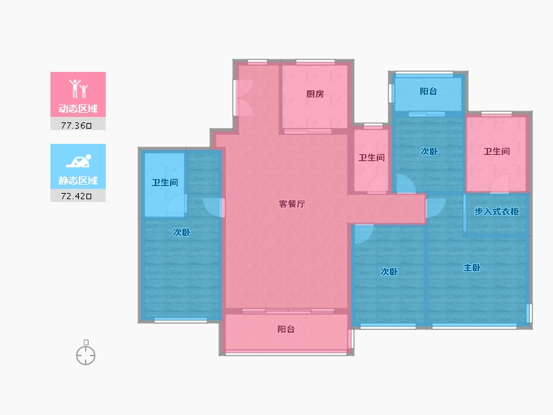 浙江省-杭州市-云启之江-140.00-户型库-动静分区