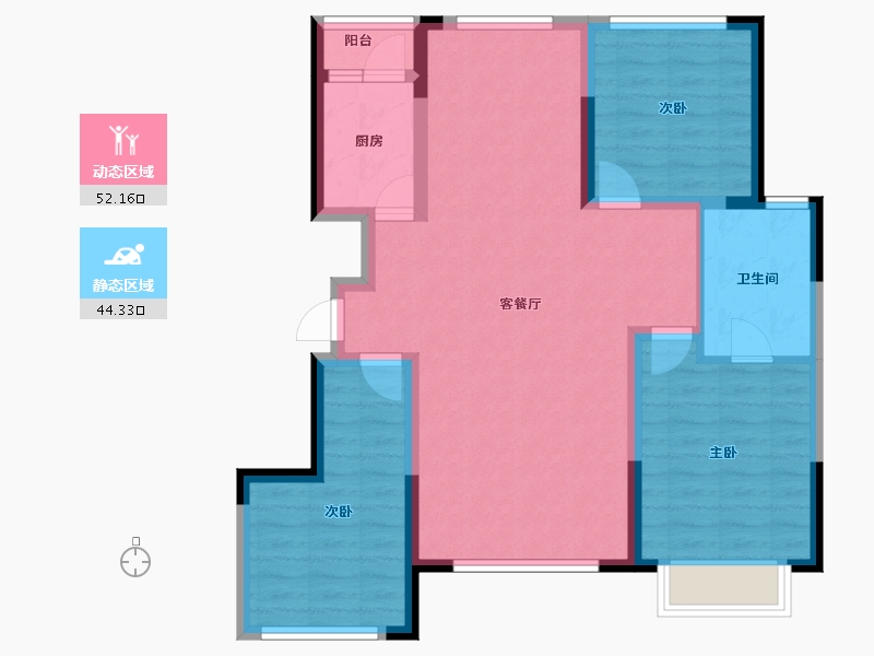 内蒙古自治区-锡林郭勒盟-京樾城-94.59-户型库-动静分区