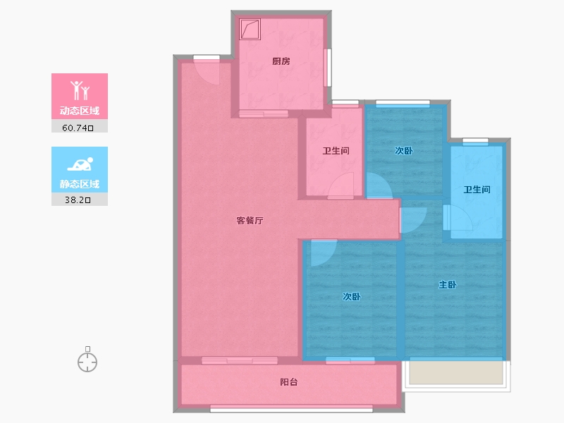 陕西省-咸阳市-融创御河宸院-88.00-户型库-动静分区