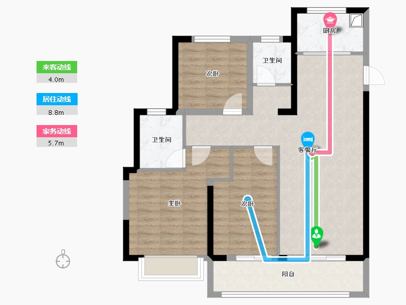 山东省-泰安市-盛世康园-77.60-户型库-动静线