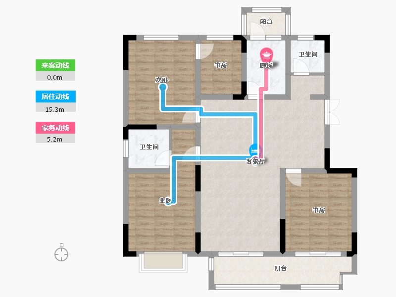 江苏省-南通市-江畔花苑-116.80-户型库-动静线