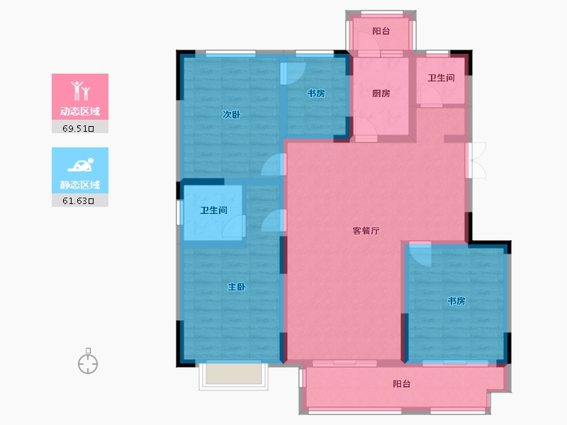 江苏省-南通市-江畔花苑-116.80-户型库-动静分区