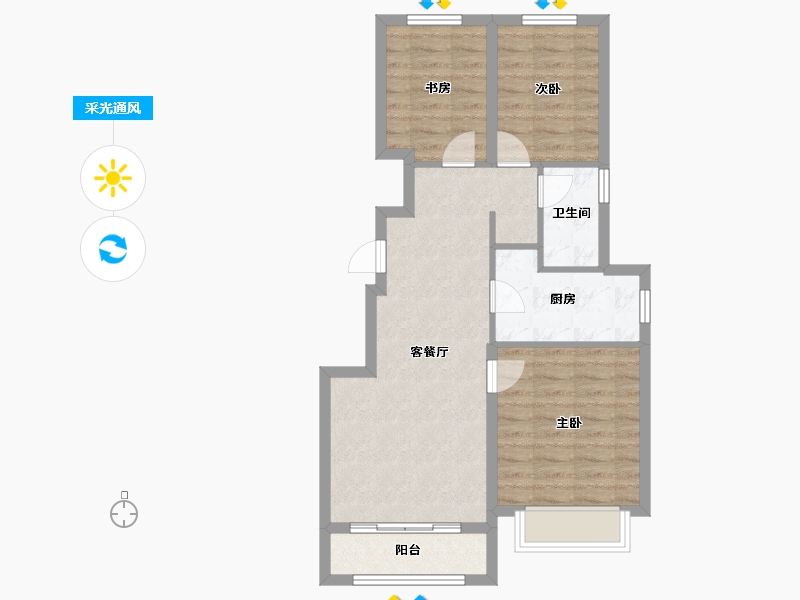 天津-天津市-宜禾美锦园-76.00-户型库-采光通风