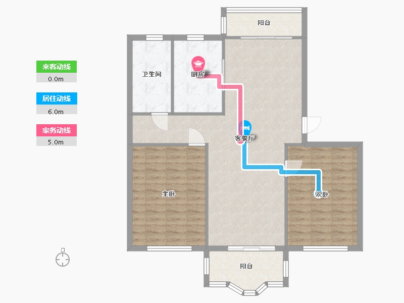 上海-上海市-鑫通公寓-104.90-户型库-动静线