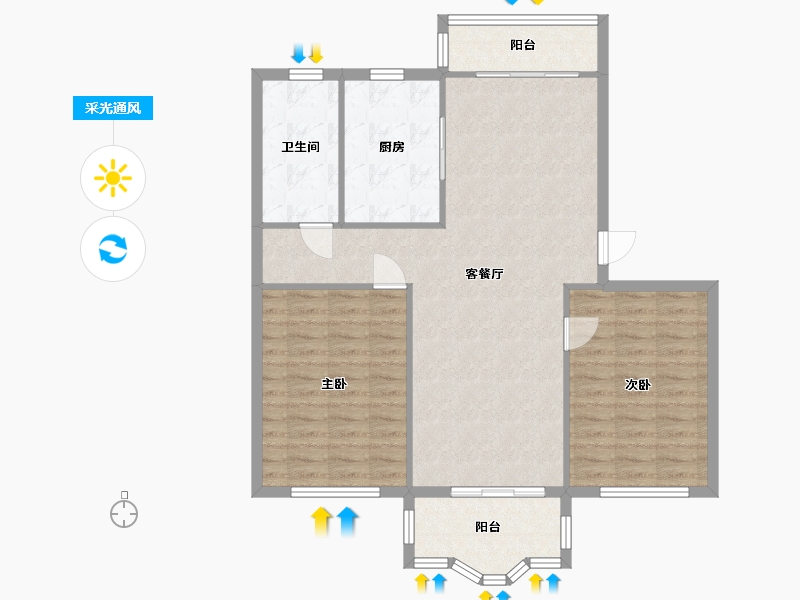 上海-上海市-鑫通公寓-104.90-户型库-采光通风