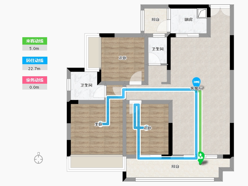 贵州省-毕节市-花开城G区-90.30-户型库-动静线