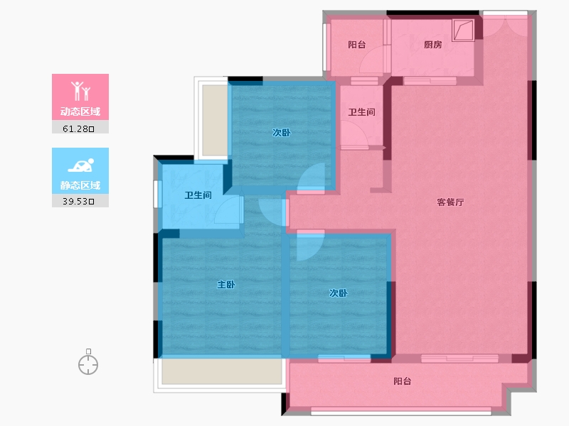 贵州省-毕节市-花开城G区-90.30-户型库-动静分区