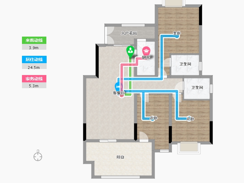 重庆-重庆市-建工新岭域-113.69-户型库-动静线