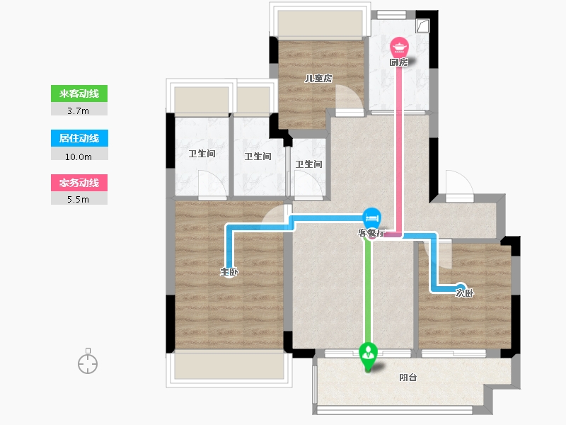 湖北省-武汉市-联投武汉城建花山印象-74.73-户型库-动静线