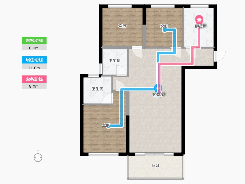 湖南省-怀化市-云箭嘉苑C区-96.00-户型库-动静线