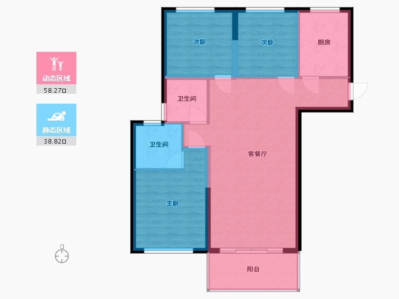 湖南省-怀化市-云箭嘉苑C区-96.00-户型库-动静分区