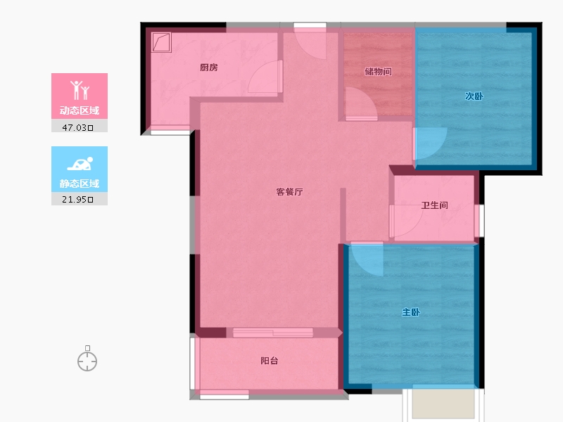 湖北省-武汉市-加州橘郡-71.20-户型库-动静分区