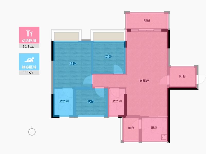 广西壮族自治区-南宁市-红日江山-90.00-户型库-动静分区