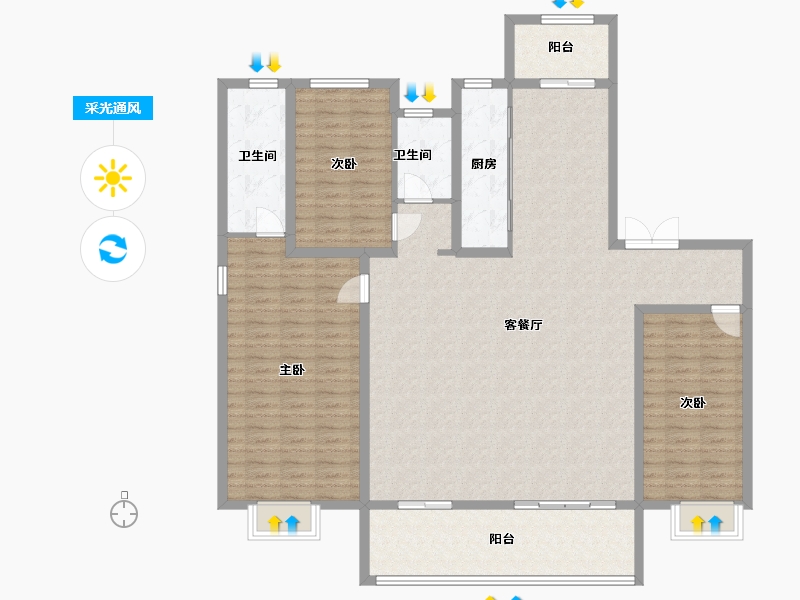 河北省-邢台市-宁晋天一府-142.00-户型库-采光通风