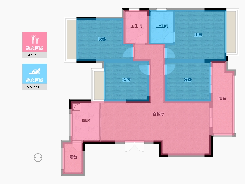 四川省-南充市-凤凰台-115.93-户型库-动静分区