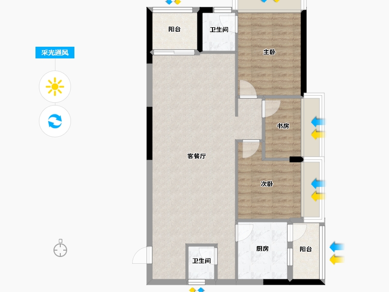 广东省-汕头市-香域滨江-87.04-户型库-采光通风