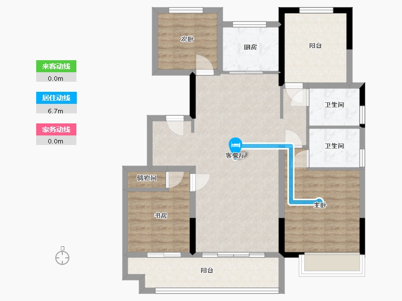 安徽省-滁州市-金鹏山河筑-95.97-户型库-动静线