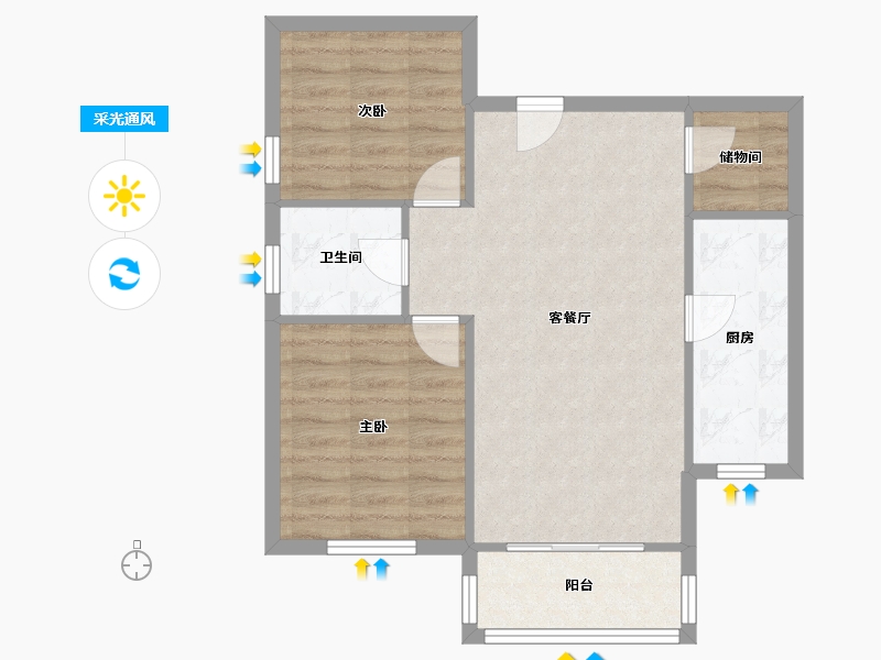 甘肃省-兰州市-飞天家园C区-70.47-户型库-采光通风